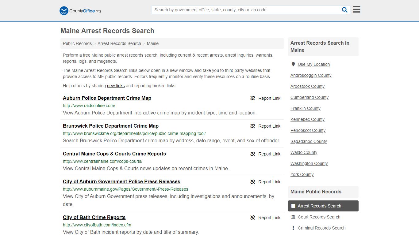 Arrest Records Search - Maine (Arrests & Mugshots)